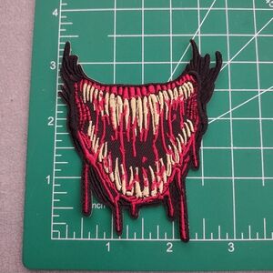 2/$10 Evil Mouth Red and Black Embroidered Patch